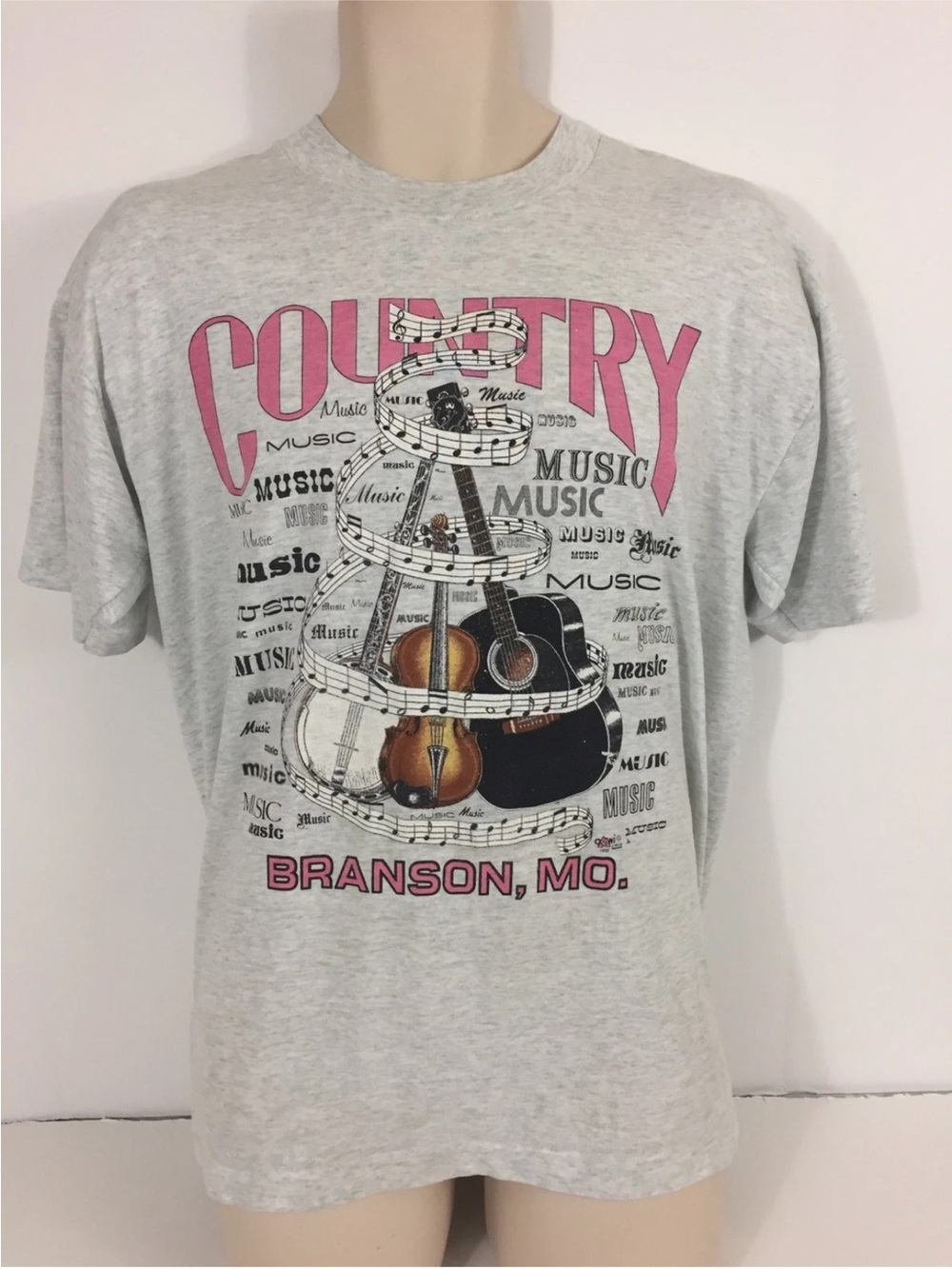 Vintage Screen Stars Men's Large "Country Music Branson Missouri" Gray Shirt